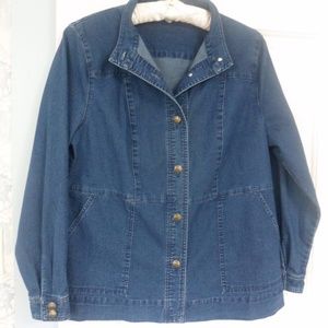 Alia, longer length, unlined Denim jacket.